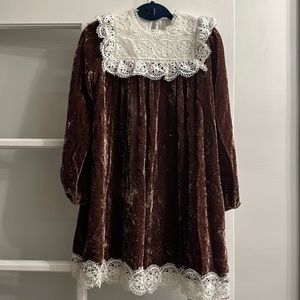 Petite Amalie crushed velvet dress